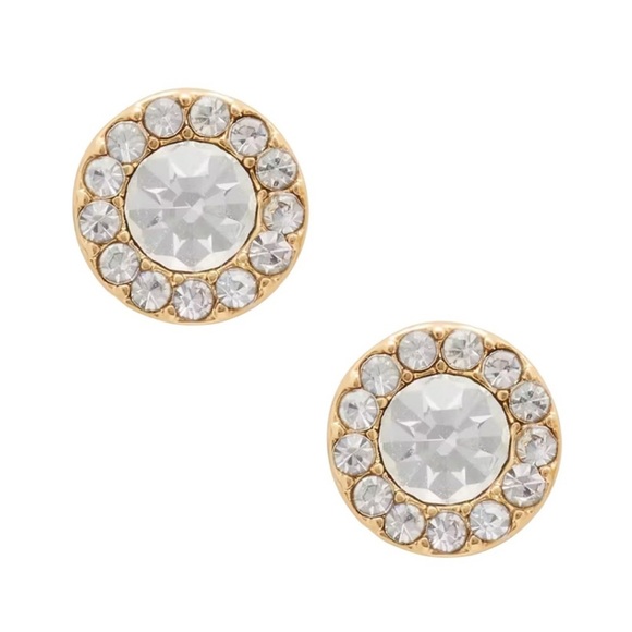 KATE SPADE You're A Gem Pave Halo Gold Stud Earrings - Picture 3 of 6